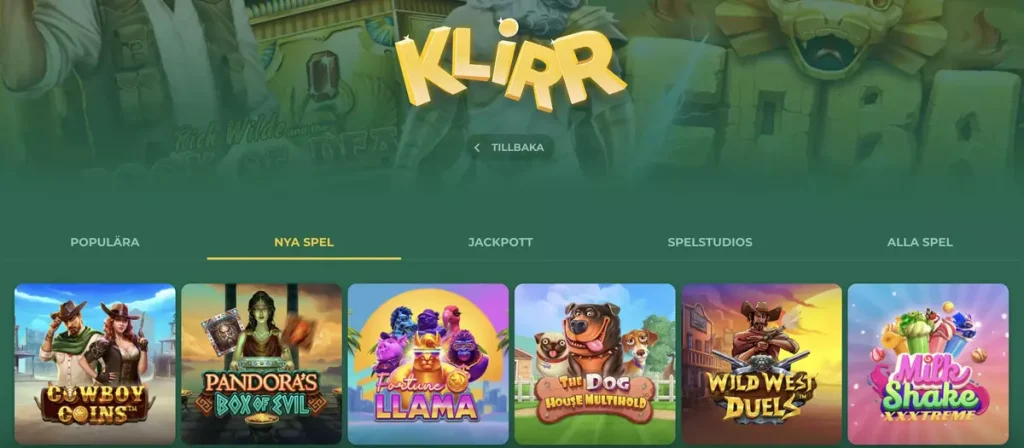 Klirr casino med konto – 300% bonus upp till 600 kr